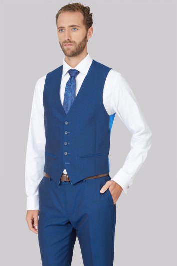 Ted Baker Tailored Fit Teal Mohair Look Waistcoat