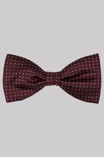 Moss 1851 Wine Polka Dot Silk Bow Tie 