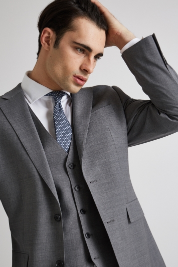 moss bros grey twill suit