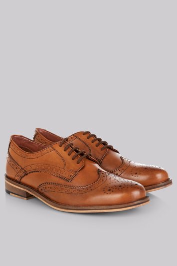 Moss London Dark Tan Brogues