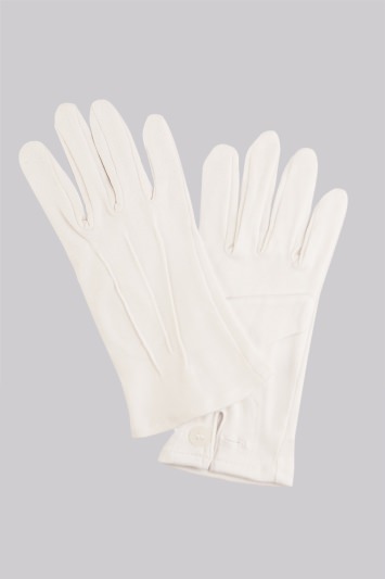 Men's White Nylon Dress Gloves 