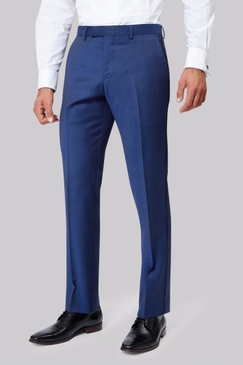Moss 1851 Tailored Fit Bright Blue Dress Trousers