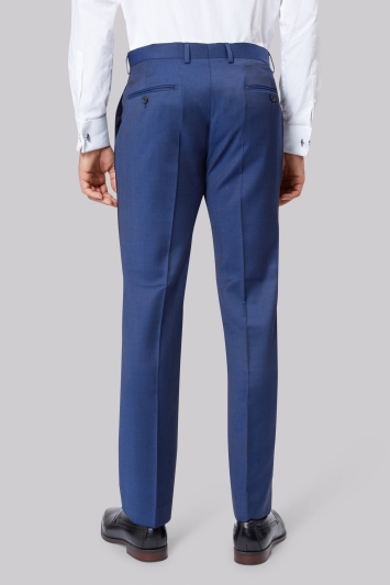 Moss 1851 Tailored Fit Bright Blue Dress Trousers