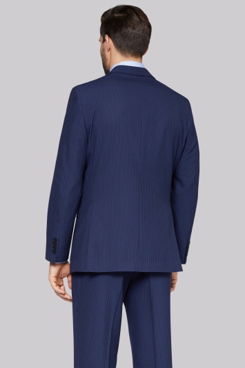 Moss Esq. Regular Fit Blue Stripe Jacket 