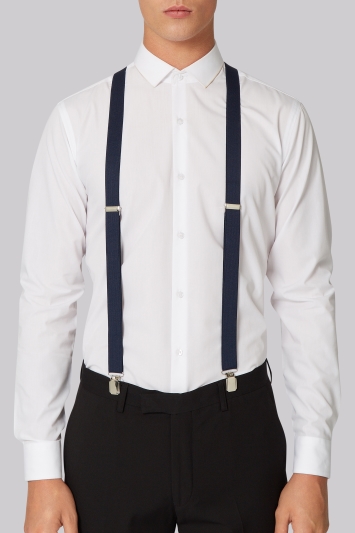 White Clip-On Suspenders 