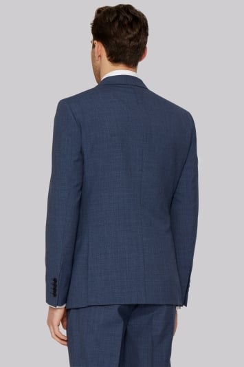 French Connection Slim Fit Blue Textured Jacket 