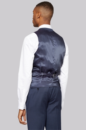 DKNY Slim Fit Indigo Texture Waistcoat 