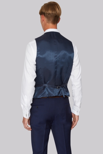 Hardy Amies Tailored Fit Blue Waistcoat