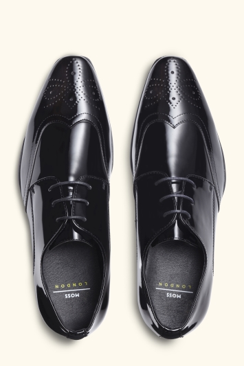 black patent brogue shoes