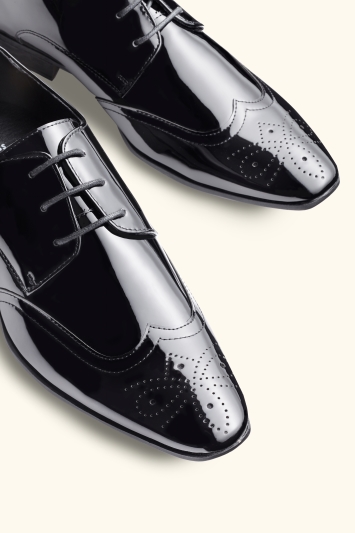 black patent brogues mens