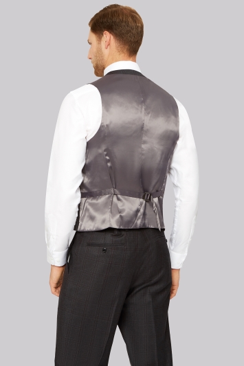 Ermenegildo Zegna Cloth Regular Fit Grey & Burgundy Check Waistcoat