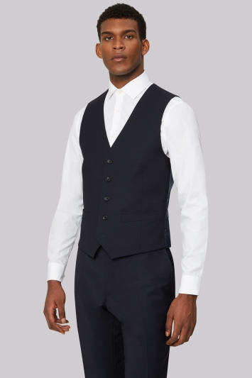 Moss 1851 Performance Tailored Fit Navy Waistcoat