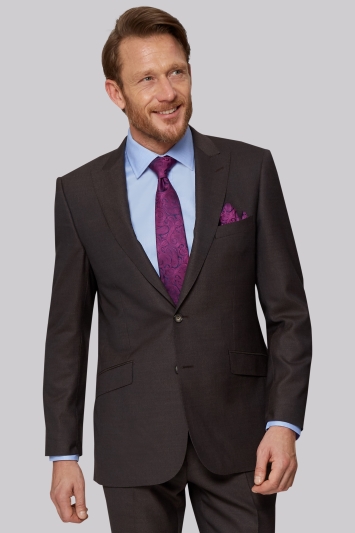 Ermenegildo Zegna Cloth Regular Fit Brown Sharkskin Suit 