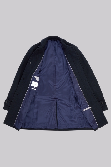 French Connection Slim Fit Navy Car Coat 