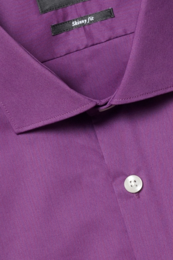 Moss London Skinny Fit Purple Single Cuff Stretch Shirt