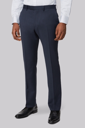 Moss 1851 Tailored Fit Blue Marl Twill Trouser