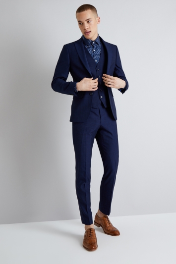 blue skinny suit