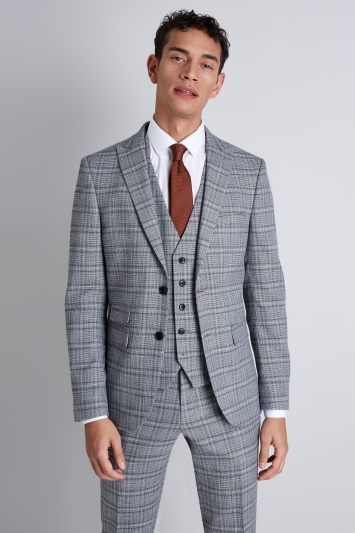 Moss London Skinny Fit Black and White Twist Check Jacket