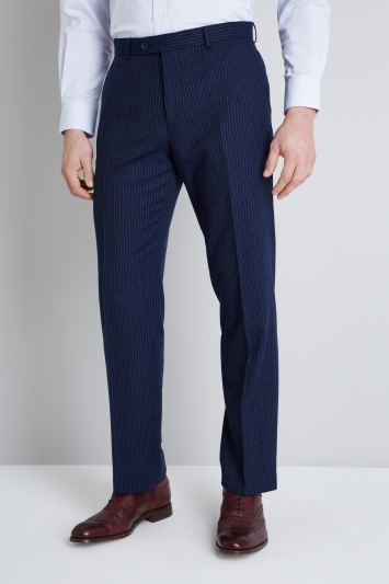 striped navy trousers