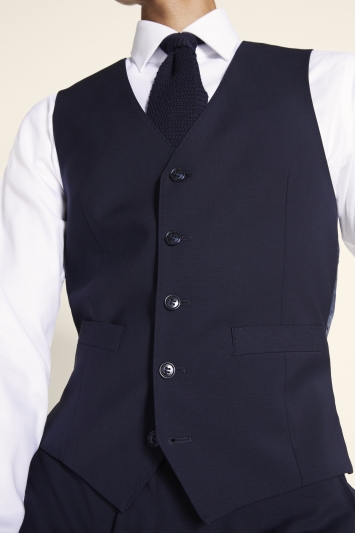 Moss 1851 Performance Tailored Fit Navy Waistcoat