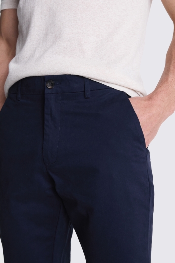 Tailored Fit Navy Stretch Chinos