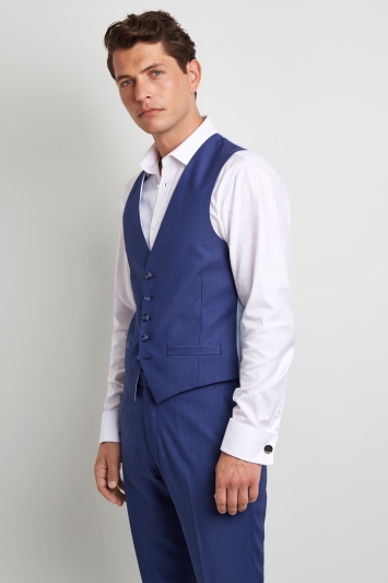 Ted Baker Tailored Fit Iris Blue Twill Waistcoat 