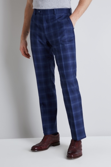 Ted Baker Tailored Fit Blue Bold Check Trousers