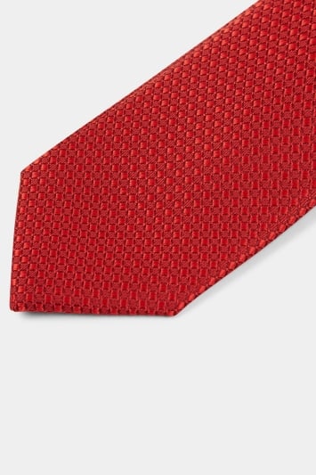Moss London Red Textured Tie