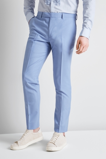 Moss London Skinny Fit Powder Blue Trousers