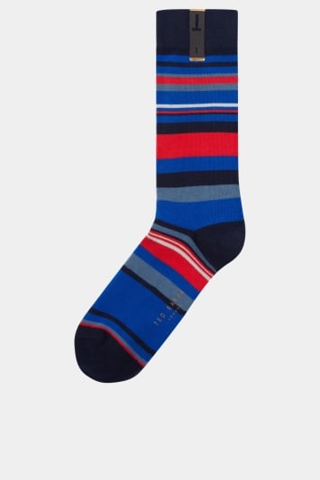 Ted Baker Harisli Navy Striped Socks