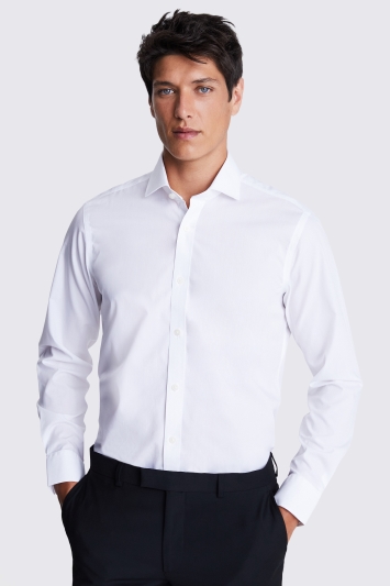 Tailored Fit White Zero Iron Shirt