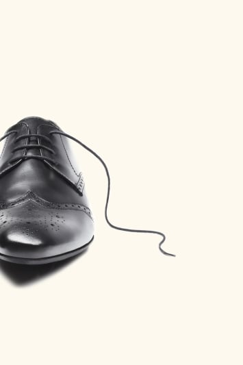 Moss London Lucan Black Brogue Shoe