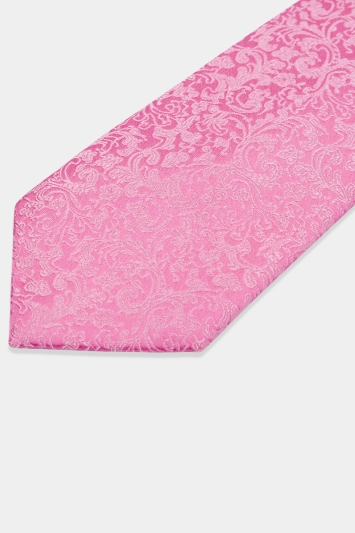 Pink Floral Silk Tie