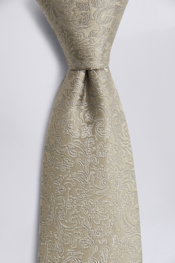 Silver Floral Silk Tie