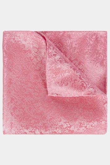 Pink Floral Silk Pocket Square