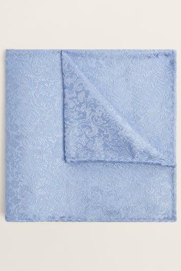 Blue Floral Silk Pocket Square
