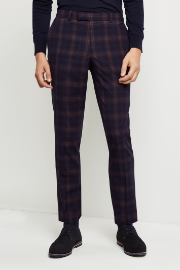 skinny fit checked trousers