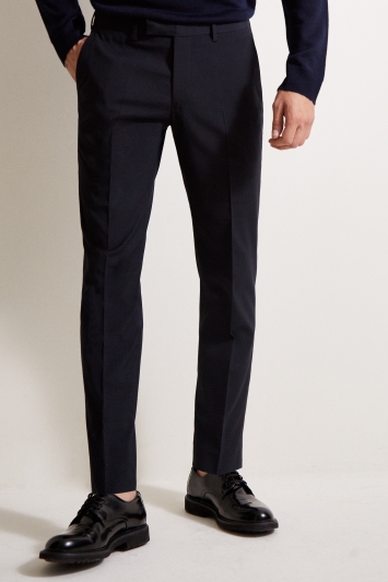 Regular Fit Navy Stretch Trousers