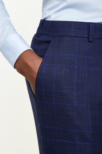 moss london cropped slim trousers in bold check