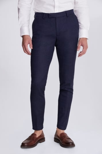 Slim Fit Blue Twisted Trousers