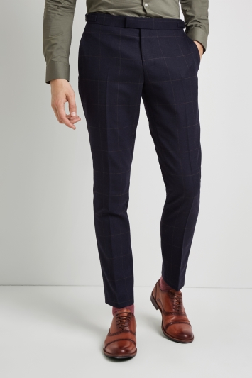 navy skinny fit trousers