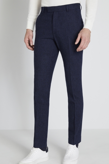 Slim Fit Blue Donegal Trousers