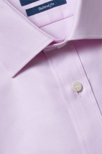 Tailored Fit Pink Egyptian Cotton Textured Shirt