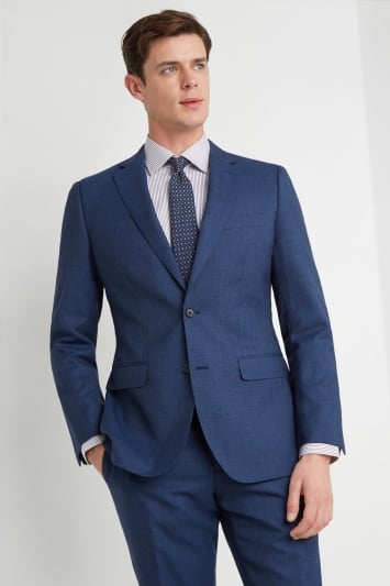 Moss 1851 Tailored Fit Bright Blue Twisted Jacket