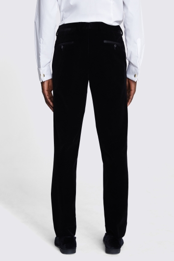 black velvet slim fit trousers
