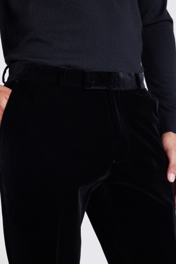 mens black velvet dress pants