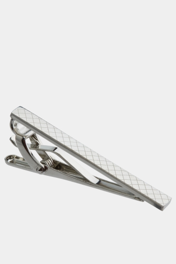 Silver Lattice Tie Clip