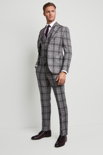 skinny fit check suit