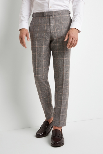 skinny fit checked trousers