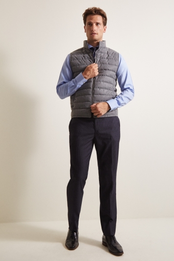 Moss 1851 Tailored Fit Light Grey Brushed Gilet